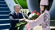 Uzbek President Shavkat Mirziyoyev arrived in Astana