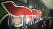 LRT carriages in Astana vandalized with graffiti, police investigating