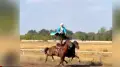 Kazakh rider sets record: rides two kilometers on two horses