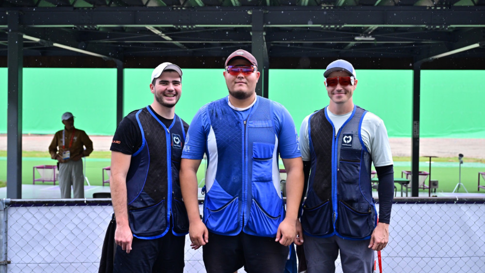 Daniil Pochivalov, Alisher Aisalbaev, and Mark Pochivalov. Photo: NOC/ Sali Sabirov
