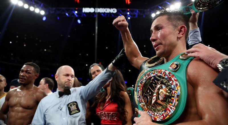 Геннадий Головкиннің Дэниэл Джейкобсты жеңген сәті. © vk.com/ggolovkin