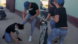 Шымкент тұрғыны көшеде әйелін ұрып-соққан