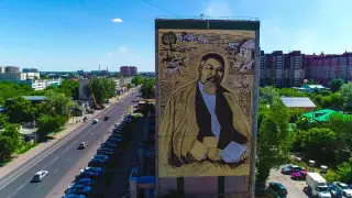 Нұр-Сұлтанда Абайдың суреті бейнеленген мурал салынды