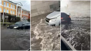 Нұр-Сұлтанда жаңбыр салдарынан бірнеше көшені су басты