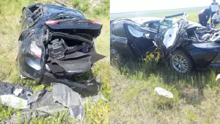 Ақтөбе-Қостанай автожолында Тоyota Camry аударылып кетті