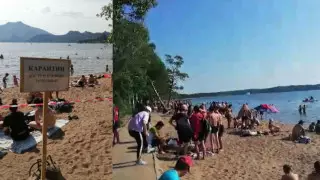 Бурабайда карантин кезінде жүздеген адам жағалауға жиналған