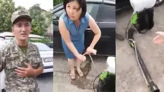 "Көшені кәдімгі сумен дезинфекциялап жатыр" - министрлік видеоға түсініктеме берді