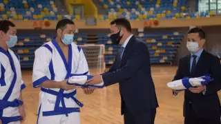 Qazaq kuresi ассоциациясының бірінші вице-президенті ұлттық құрама мүшелерімен кездесті