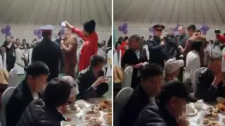 Асаба полицей формасында тойға кіріп келіп, жұртты састырды