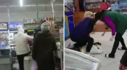 Оралда дүкендегі әйелдердің төбелесі видеоға түсіп қалды