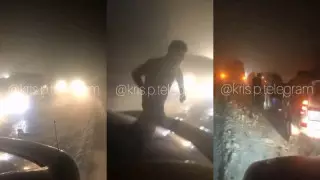 Қапшағай тасжолында тұман салдарынан бірнеше көлік жол апатына ұшырады