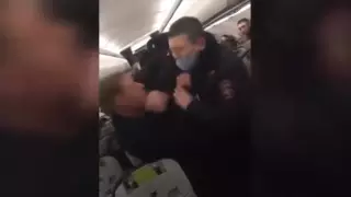 Ұшақ бортында жолаушылар мен полицейлердің төбелесі видеоға түсірілді