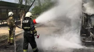 Есікте 40 тонналы жүк көлігінен өрт шықты