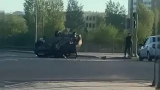 Нұр-Сұлтанда көлік аударылды