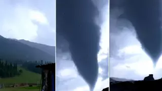 Алматы облысындағы құйынның видеосы жұрттың үрейін қашырды