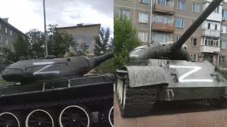 Саранда танкіге Z белгісін жазып кеткен ер адам ұсталды