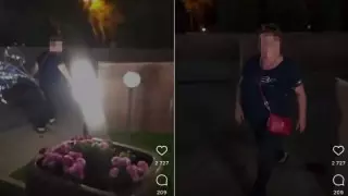 Алматыдағы саябақта сатушы әйел тағы жанжал шығарды