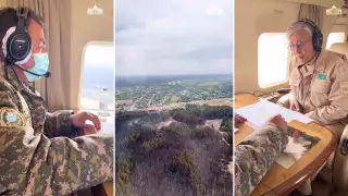 Тоқаев Қостанай облысын тікұшақпен аралап шықты