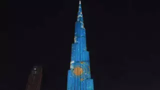 "Бурдж Халифа" зәулім ғимараты Қазақстан туымен безендірілді