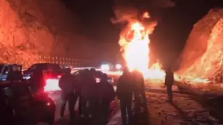 Жетісу облысында эвакуатор өртеніп кетті