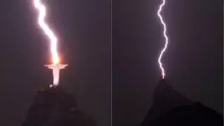 Бірегей көрініс: Рио-де-Жанейродағы әйгілі ескерткішті найзағай соқты