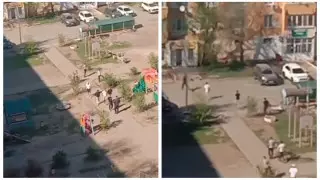 Ақсайда бір топ ер адамның жанжалдасып, кейін атысқан сәті видеоға түсіп қалды
