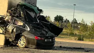 Астанада көлік LRT бағанасына соғылды: жаңа кадрлар пайда болды