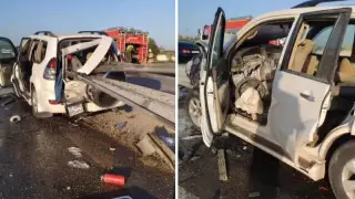 Алматы облысында жол апаты болып, қоршау көлікті тесіп өткен