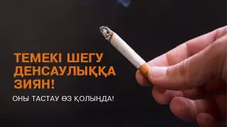 Темекі шегу денсаулыққа зиян. Оны тастау өз қолыңда!