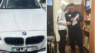 Алматыда есірткіге мас ер адам BMW көлігін ұрлап кеткен