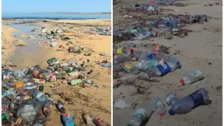 Каспий теңізіндегі жағажайдың бірі қоқыс алаңына айналған