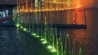 Ақтөбеде орталық саябақта лазерлік және отты шоу сүйемелдейтін жаңа субұрқақ іске қосылды