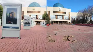 Назарбаевтың суреттері Астанадағы алаңнан алып тасталды