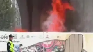 Астанада LRT құрылысы алаңындағы жалын видеоға түсіп қалды