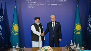 Тоқаев Ауғанстан өнеркәсіп және сауда министрінің міндетін атқарушы Нуриддин Азизиді қабылдады