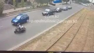 Алматыда мопед ұрлаған күдікті полицейді сүйреп кеткен