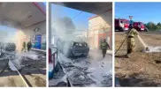 Ақтөбедегі автогаз құю станциясында көлік өртеніп, бір адам зардап шекті
