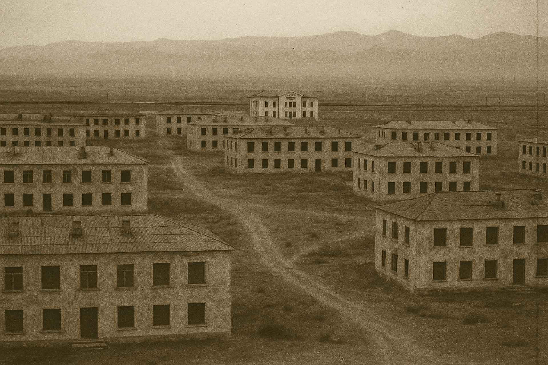Как мог выглядеть посёлок Дружба в 1950-е. Изображение сгенерировано ИИ