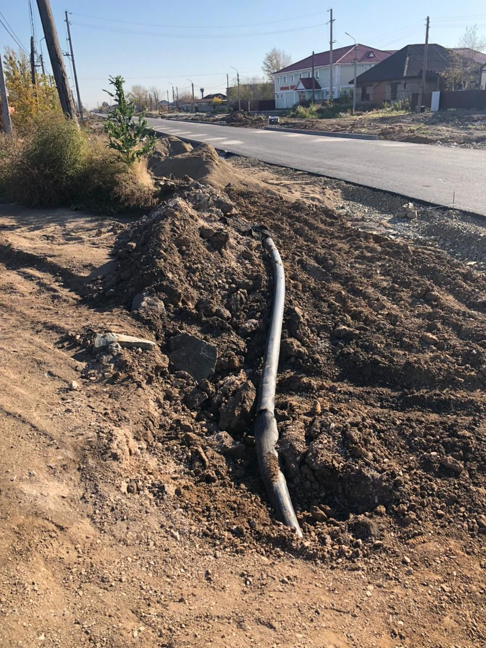 Повреждённая газовая труба в Коянды