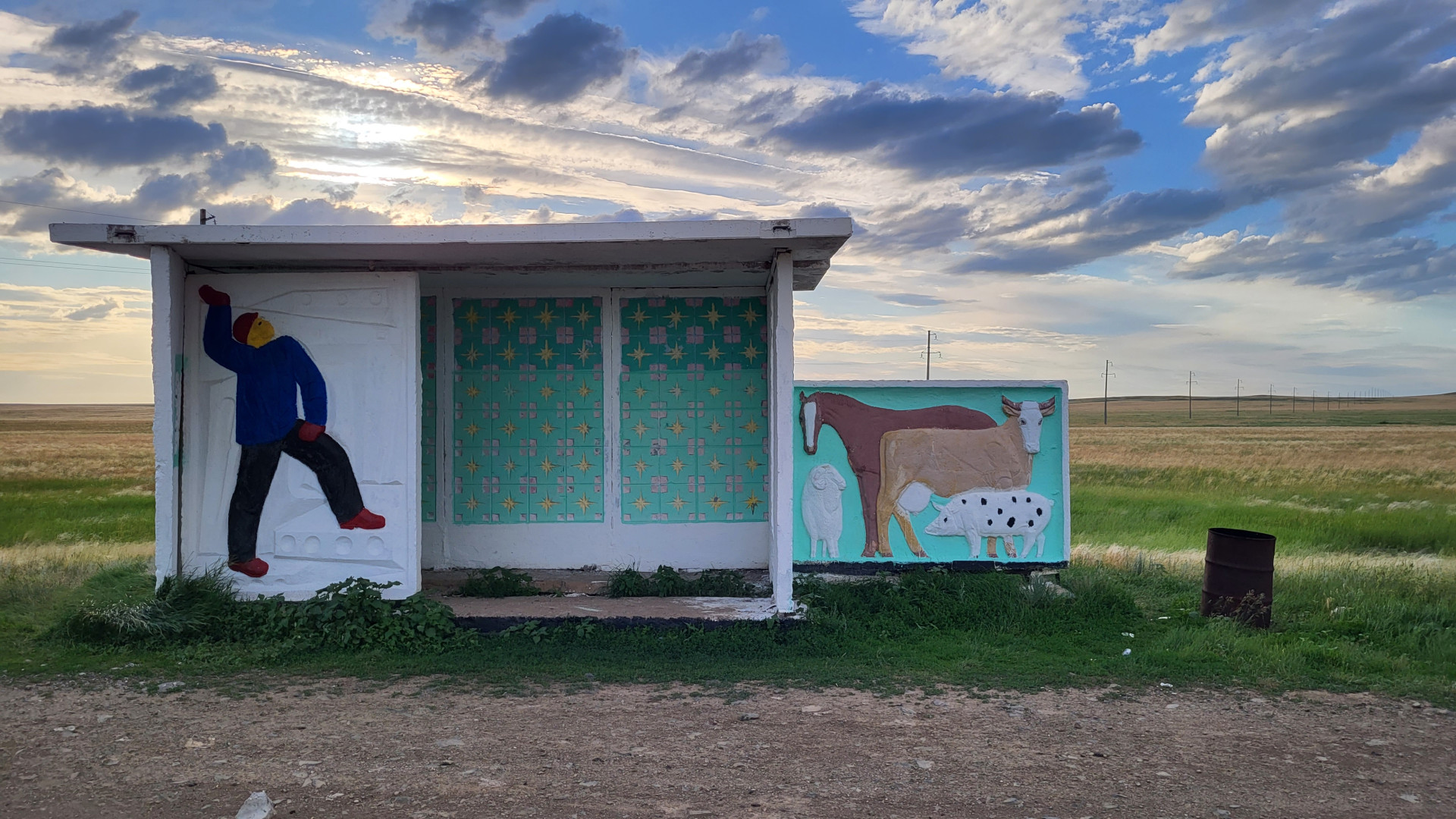 Остановка в районе села Далабай, Акмолинская область. Фото: ©️ Tengrinews.kz / Иван Сухоруков
