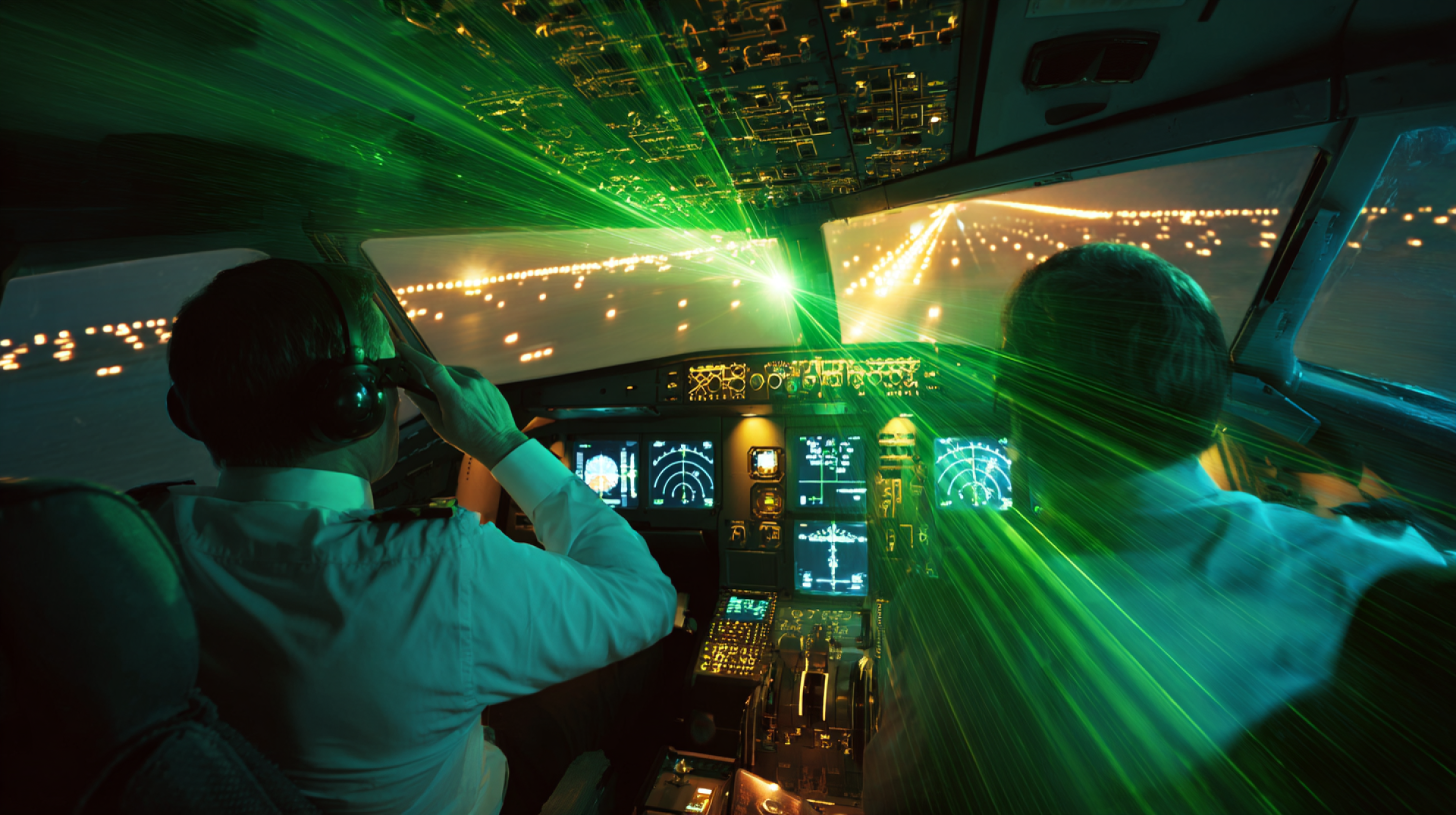 ослепление пилотов лазером