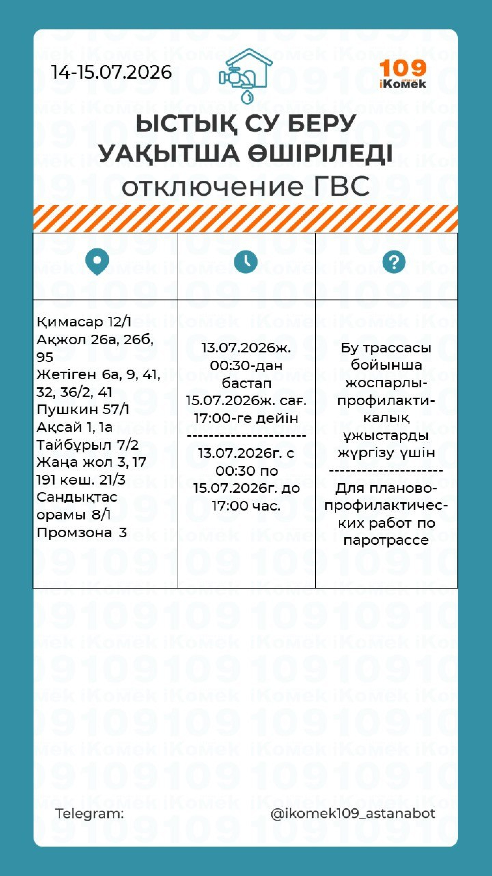 отключения Астана