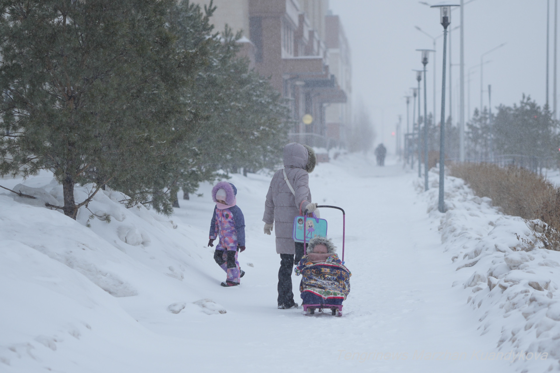 снегопад в Астане