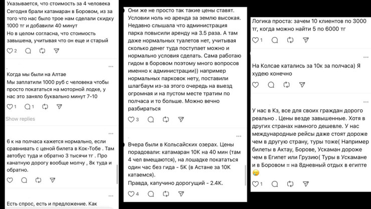 Казахстанцы возмутились высокими ценами на популярных курортах